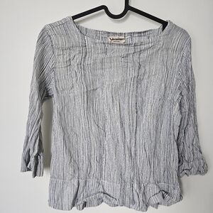 Vintage delicate cotton, linen square neck top